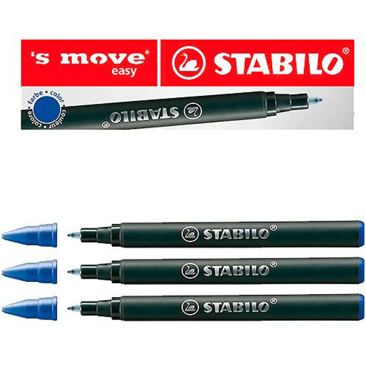 Picture of 1982 STABILO PACK OF 3 BLUE CARTRIDGES PENS REFILL